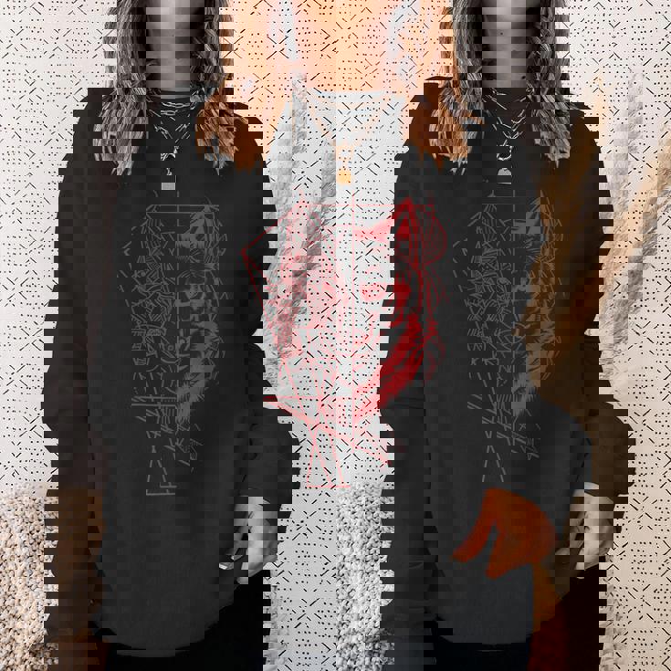 Wolf Products 幾何学模様 アウトドア オオカミ スウェットシャツ 彼女への贈り物