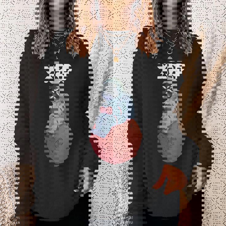 Xrpかわいい月の男暗号通貨電話トレーダー スウェットシャツ 彼女への贈り物