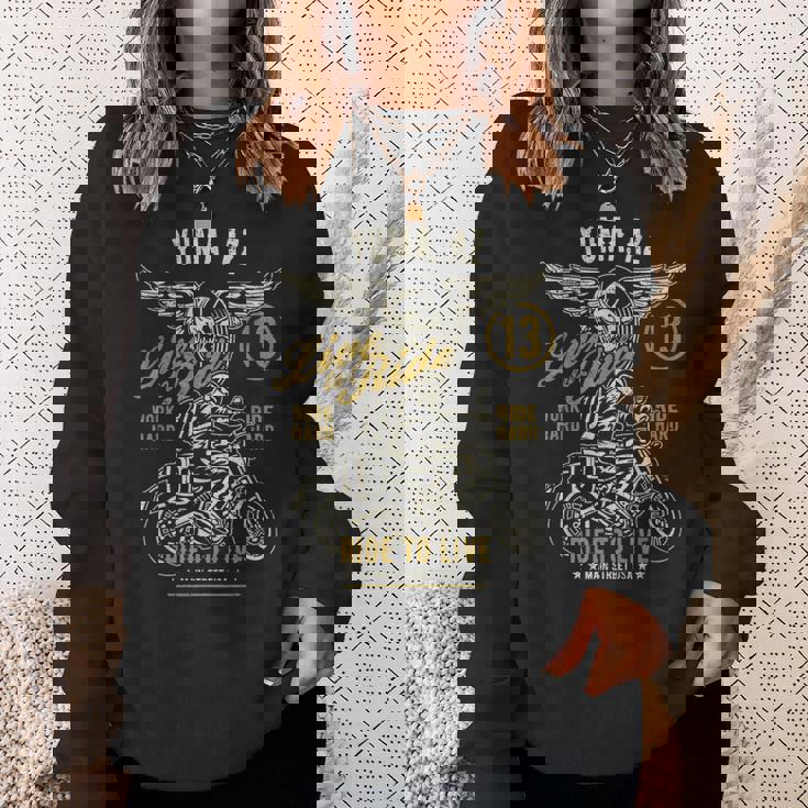 Yuma Az Usa アンティーク調スタイル オートバイデザイン スウェットシャツ 彼女への贈り物