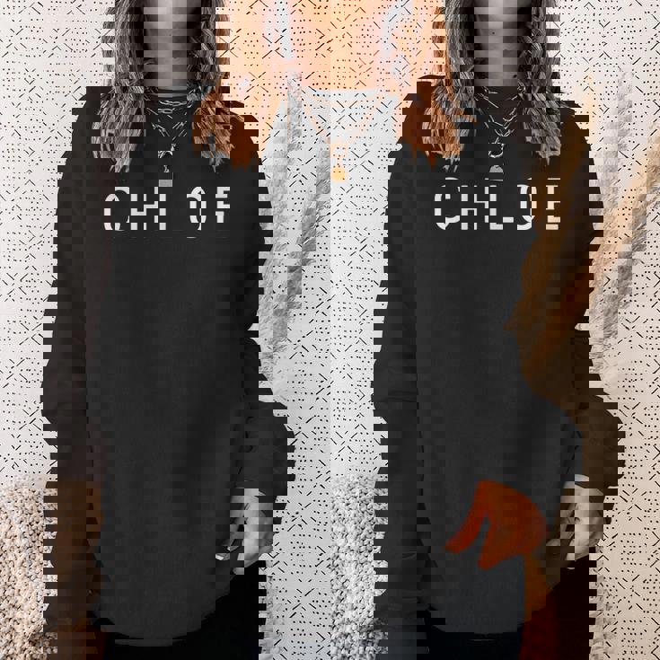 「Chloe」名前入りエレガント、ヴィンテージフォントデザイン スウェットシャツ 彼女への贈り物