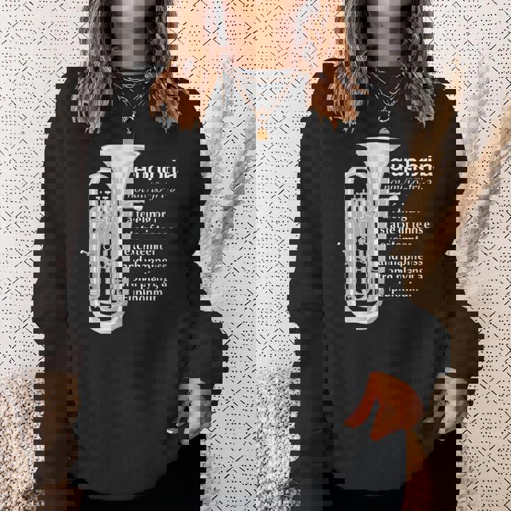 「Euphoria」吹奏楽のためのユーフォニアムユーモア 面白いユーフォニアム スウェットシャツ 彼女への贈り物