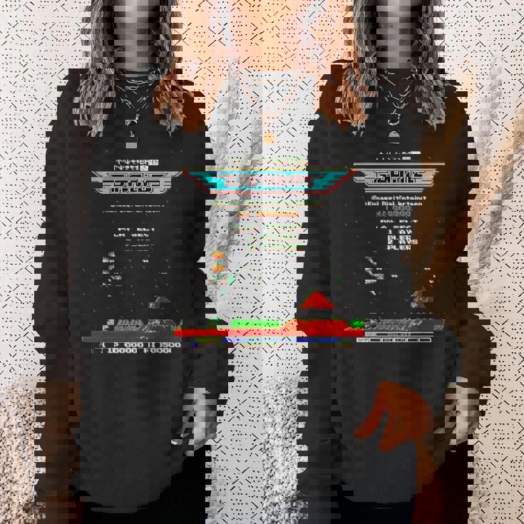 「グラディウス」上上下下左右左右ba スタート スウェットシャツ 彼女への贈り物