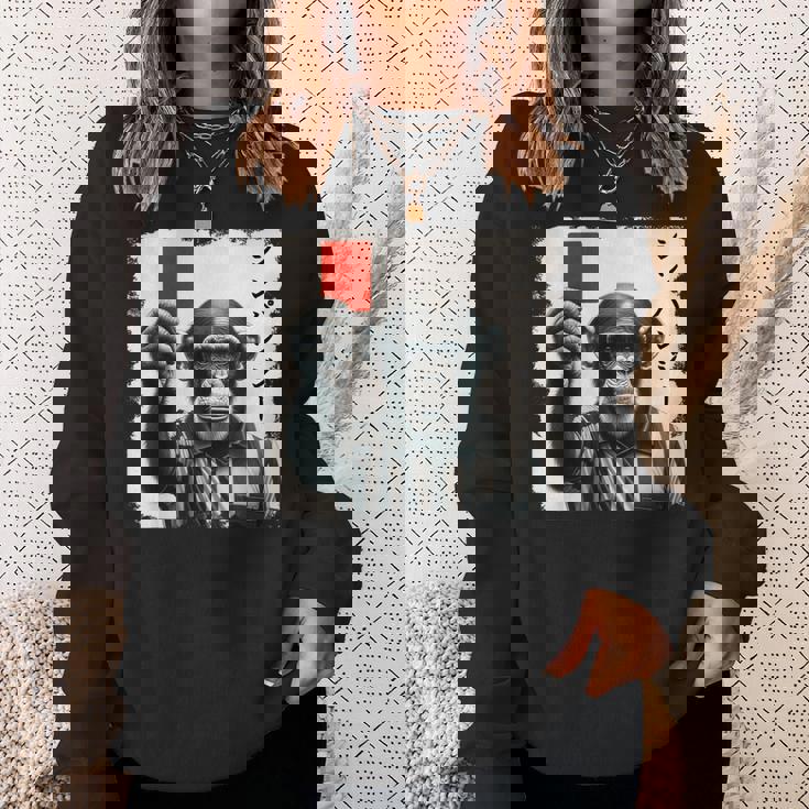 「シンパンジー」審判 シンパン チンパンジー レッドカード 猿 サル スポーツ サッカー 日本語 カタカナ かっこいい スウェットシャツ 彼女への贈り物