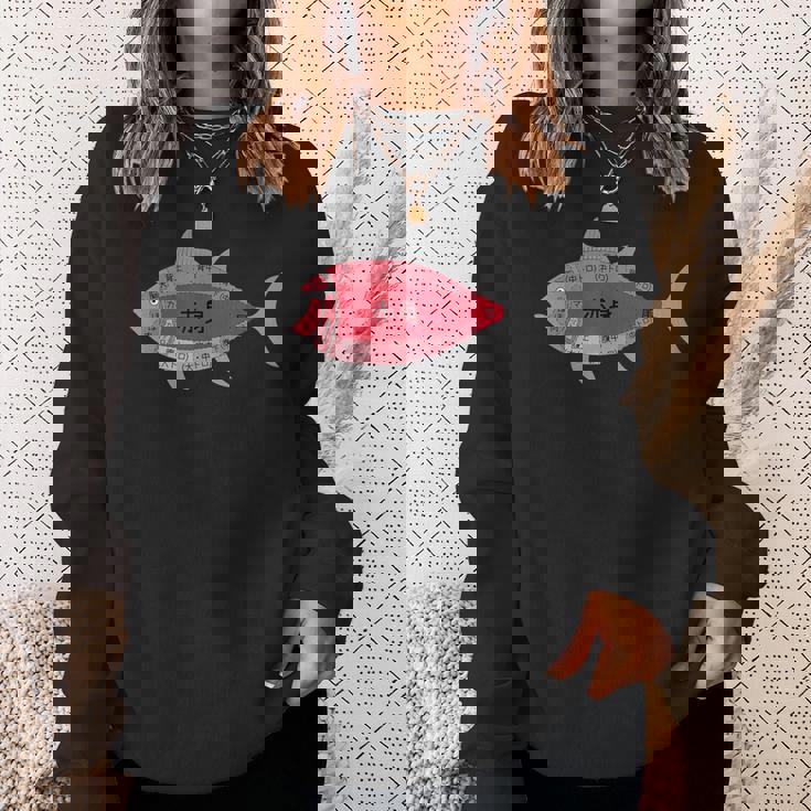 【マグロ部位】肉の部位 鮪 魚 寿司 釣り 水産 漁師 鮨 まぐろ 定食 部位 おもしろ 面白い ネタ ウケ狙い スウェットシャツ 彼女への贈り物