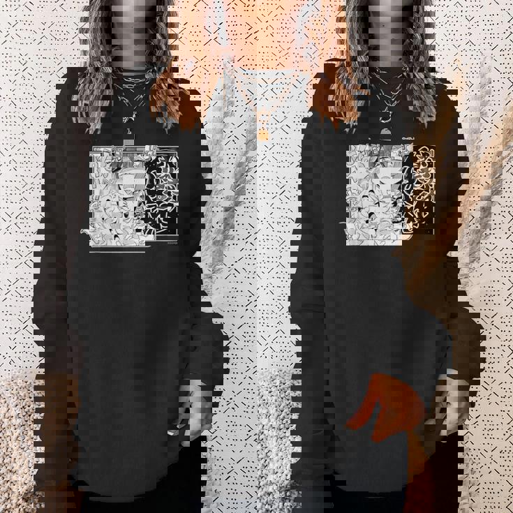 【大神ミオ】『ヤマト神想怪異譚』漫画コマtシャツ（本人セレクト 日本語） スウェットシャツ 彼女への贈り物