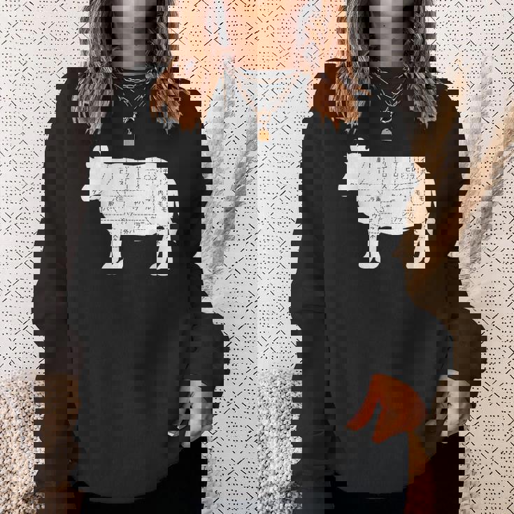 【牛肉部位】肉の部位 牛 うし 和牛 焼肉 牛丼 定食 部位 しゃぶしゃぶ すき焼き おもしろ 面白い ネタ ウケ狙い スウェットシャツ 彼女への贈り物