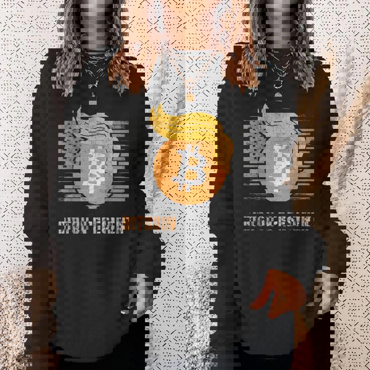 ありがとうトランプアメリカ ビットコインプレジデント就任式ジョーク スウェットシャツ 彼女への贈り物