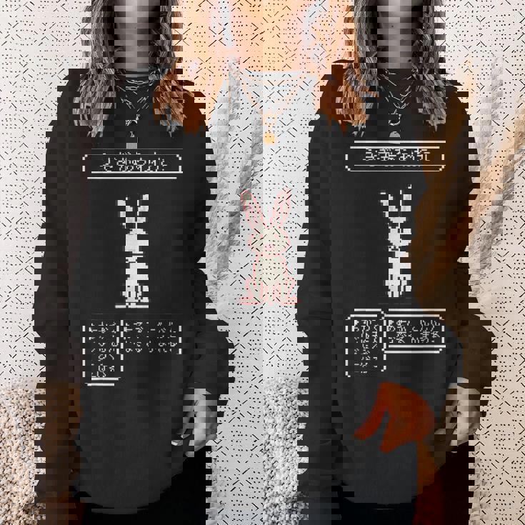 うさぎがあらわれた！ ウサギ好き ゲーム好き ウサギ飼い ウサギママ ウサギパパ Rpg ゲーマー 兎 うさぎ ウサギ スウェットシャツ 彼女への贈り物