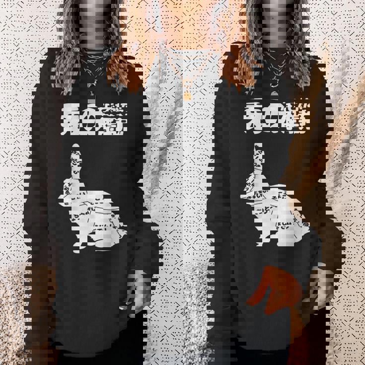 うさぎの撫で方の説明、うさぎ好き、うさぎの飼い主、プレゼント、おもしろうさぎ、うさぎ、 スウェットシャツ 彼女への贈り物