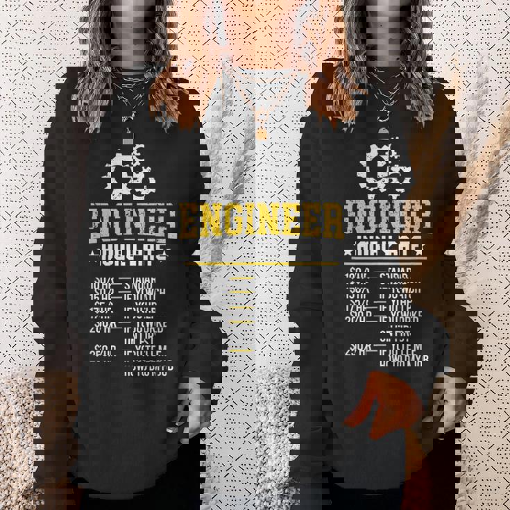 おかしいエンジニア時給工学設計労務レート スウェットシャツ 彼女への贈り物