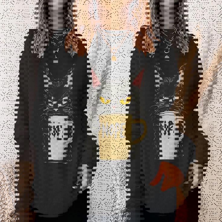 おかしな猫 コーヒーマグと黒猫 Nope スウェットシャツ 彼女への贈り物