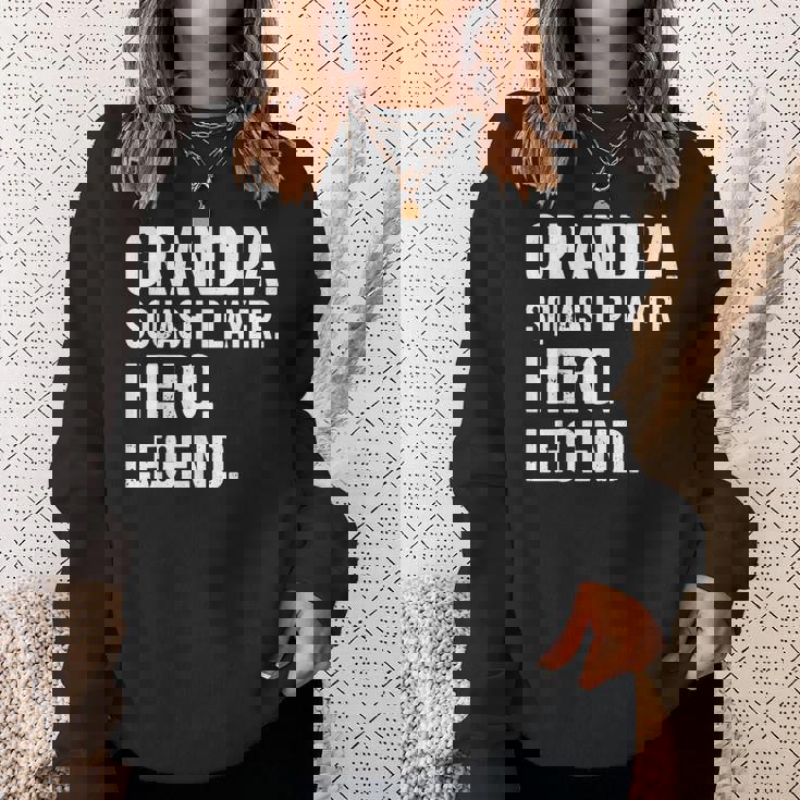 おじいちゃんスカッシュプレイヤーヒーローレジェンド-おじいちゃんスカッシュ スウェットシャツ 彼女への贈り物