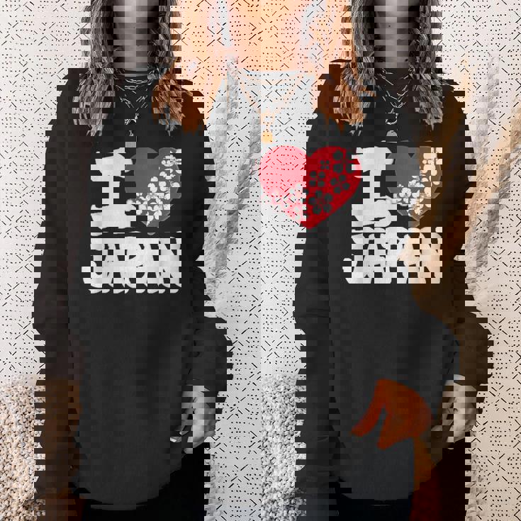 おもしろい日本の国旗 愛 日本のフランスの旗 I Love Japan Meme スウェットシャツ 彼女への贈り物