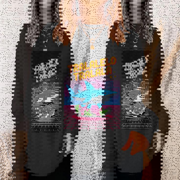 おもしろイタリアンゲーマー ミーム トララレロ トラララ 8ビット シャーク キッズ スウェットシャツ 彼女への贈り物