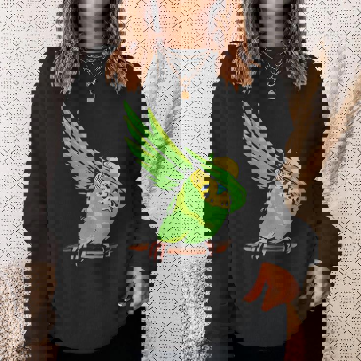 おもしろインコ セキセイインコ ペット オウム 動物 愛 スウェットシャツ 彼女への贈り物