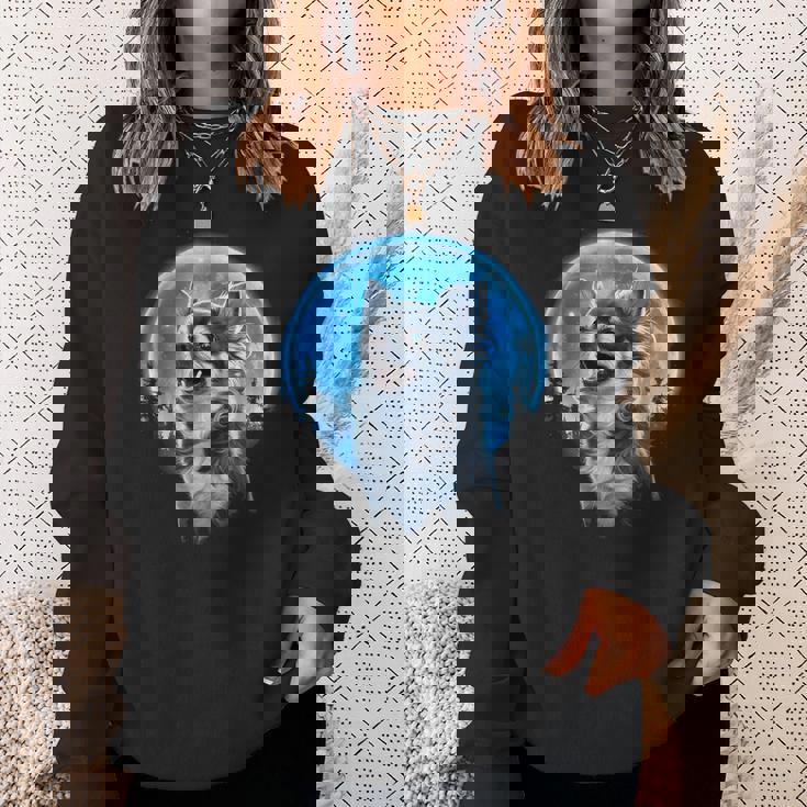 おもしろチワワ吠え月 チワワオーナー。 スウェットシャツ 彼女への贈り物