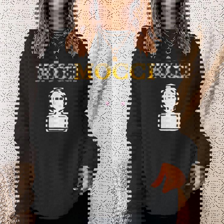 おもち Mocci 餅『おやつ ポップ』ブランド ロゴ パロディ お菓子 おやつ 面白い かわいい スウェットシャツ 彼女への贈り物