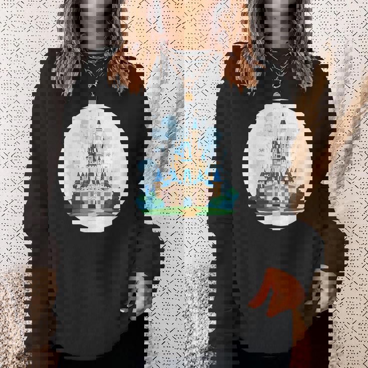 お城ファンのための花火のある素晴らしい魔法の王国 スウェットシャツ 彼女への贈り物