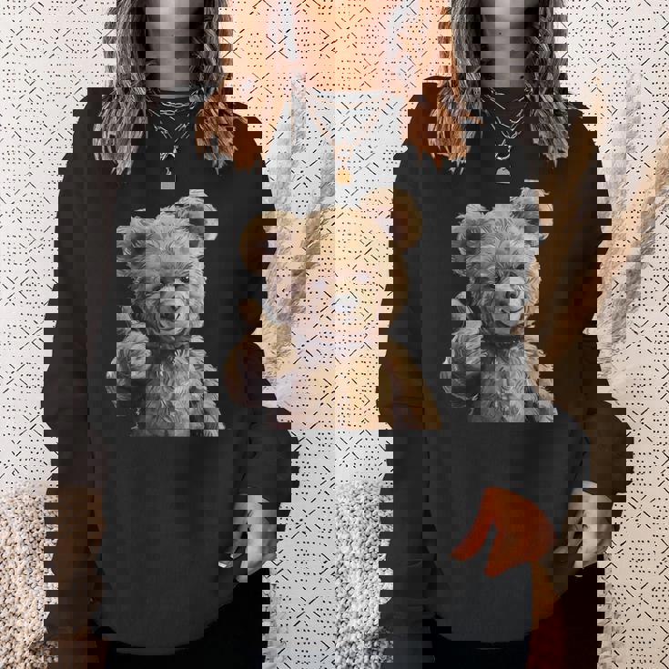 かっこいいテディベア 親指付き スウェットシャツ 彼女への贈り物