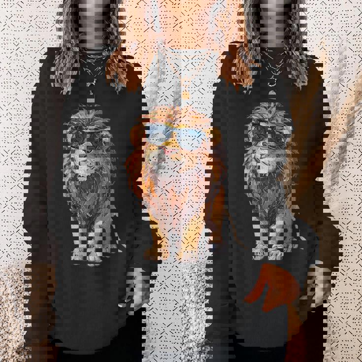 かわいい ライオン キッズ レディース メンズ スウェットシャツ 彼女への贈り物