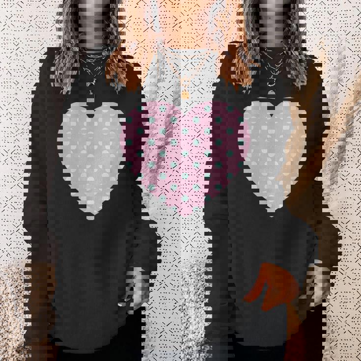 かわいい ライトブルー ピンク 水玉模様 ミニマリスト グラフィック スウェットシャツ 彼女への贈り物