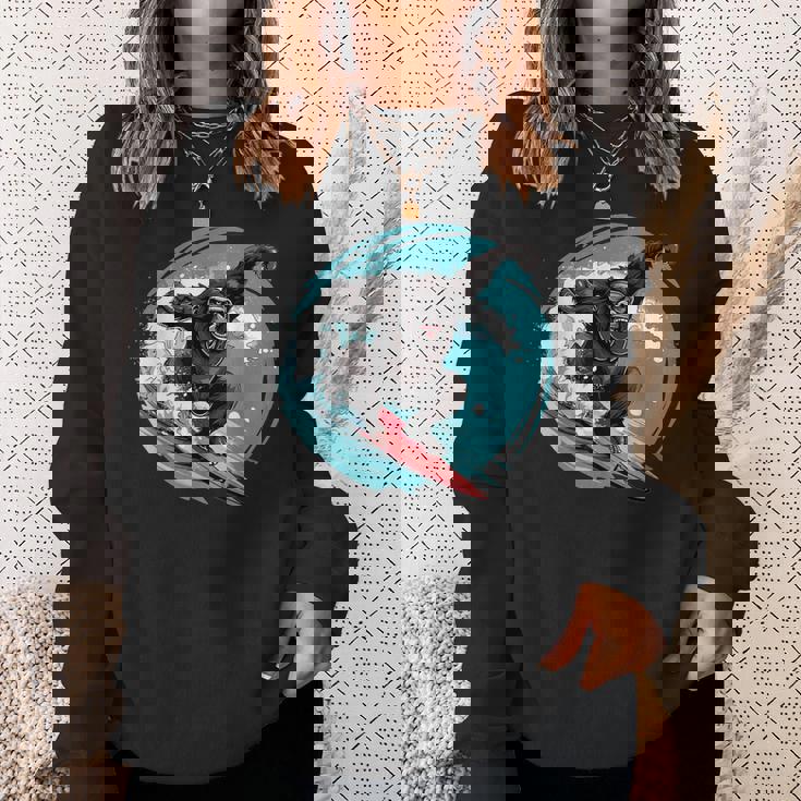 かわいいゴリラサーフィン スウェットシャツ 彼女への贈り物