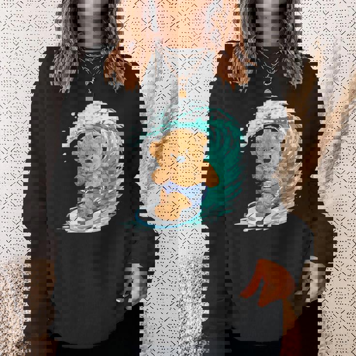 かわいいサーファーのテディベア。 スウェットシャツ 彼女への贈り物