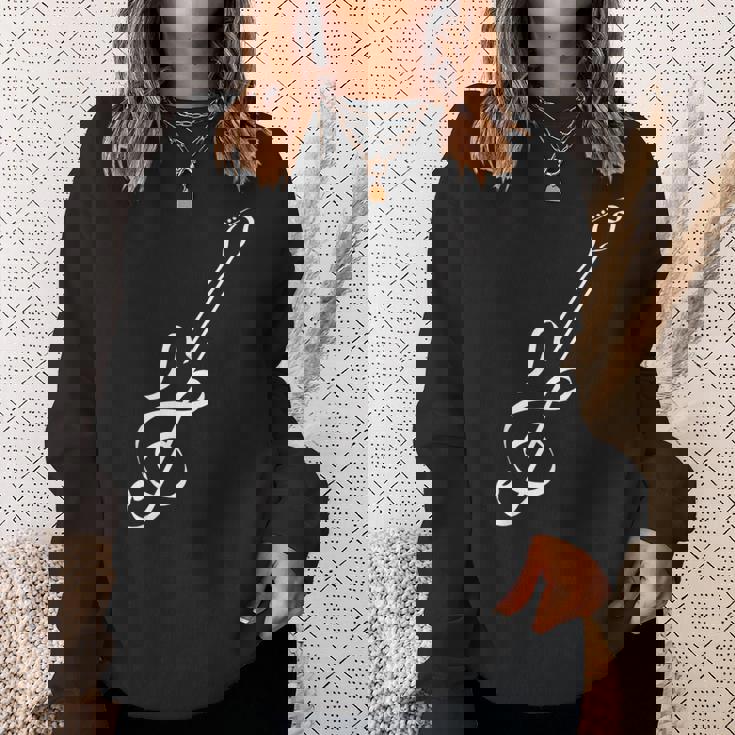 かわいいノートギターの形 スウェットシャツ 彼女への贈り物