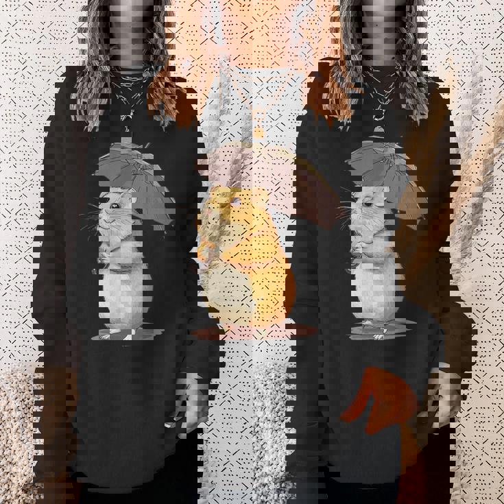 かわいいハムスターと傘のコスチューム。 スウェットシャツ 彼女への贈り物