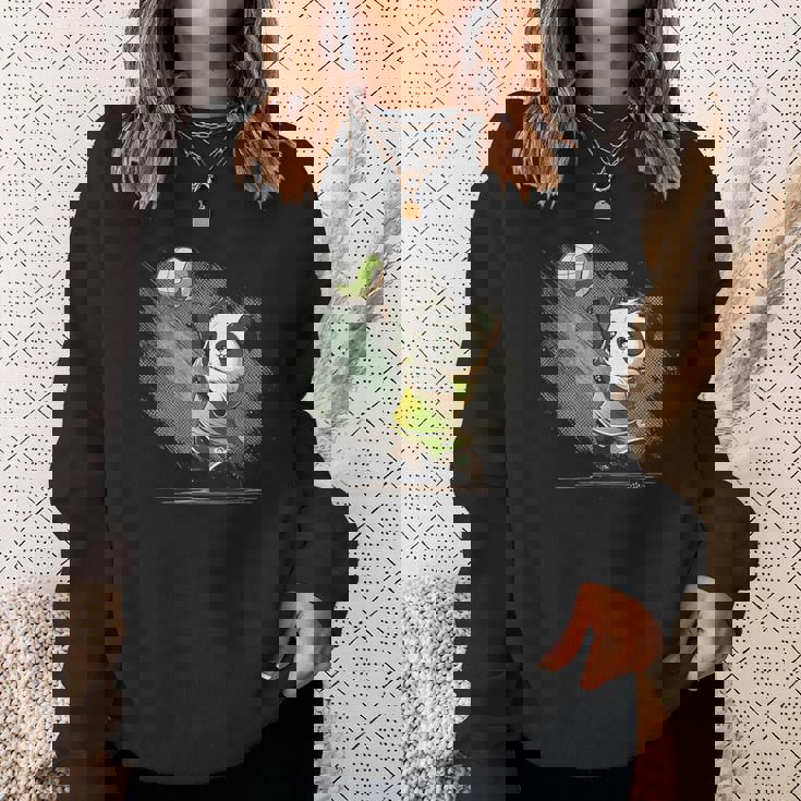 かわいいバレーボール・パンダ スウェットシャツ 彼女への贈り物