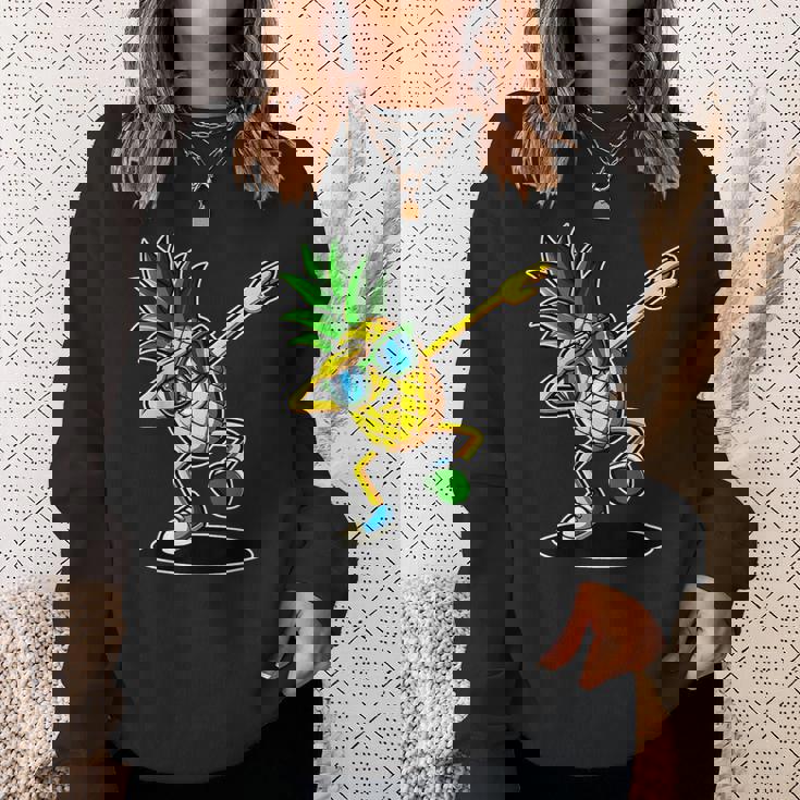 かわいいパイナップルダビングダンシングシャツ 面白いキッズプリント スウェットシャツ 彼女への贈り物