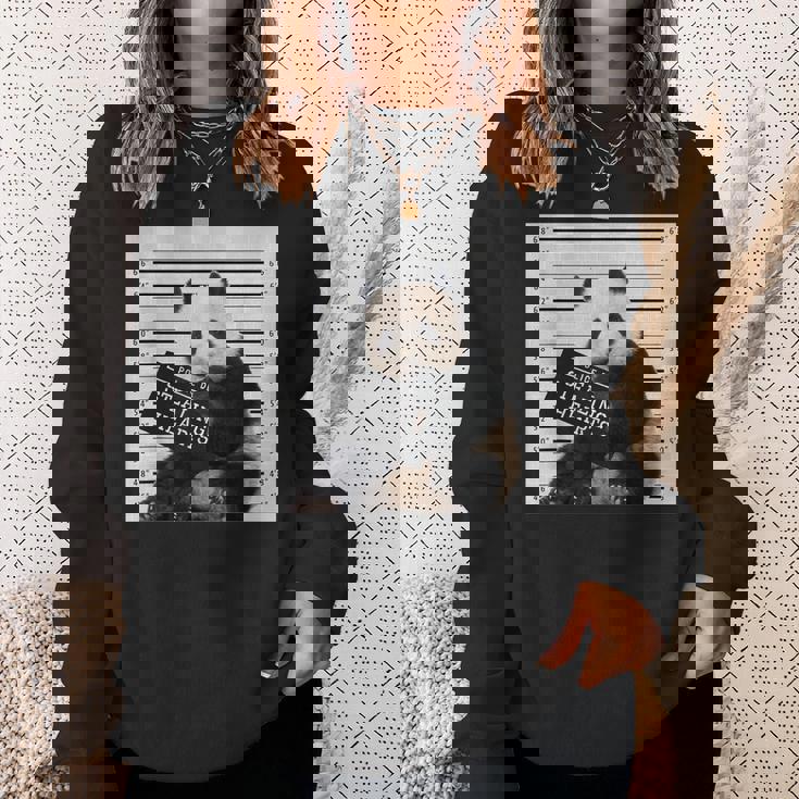 かわいいパンダの顔写真 犯罪者パンダ スウェットシャツ 彼女への贈り物