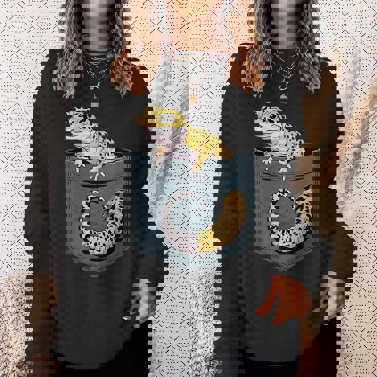 かわいいヒョウゲッコ トカゲ爬虫類 ヒョウ ヤモリのお父さん用 スウェットシャツ 彼女への贈り物