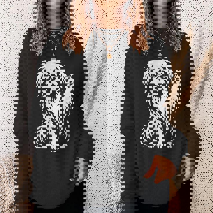 かわいいペキニーズ ハート足犬グラフィック デザイン スウェットシャツ 彼女への贈り物