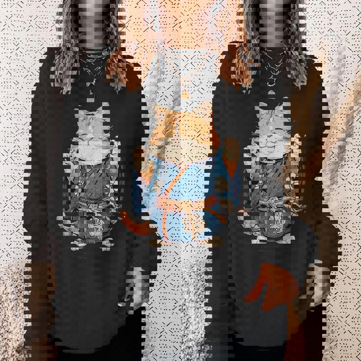 かわいいマワシ相撲帯猫ちゃんの力士 スウェットシャツ 彼女への贈り物