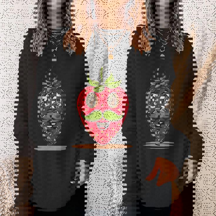 かわいい口ひげストロベリーコスチューム スウェットシャツ 彼女への贈り物