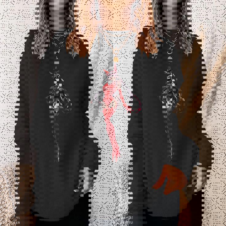 かわいい和風和風赤と黒 スウェットシャツ 彼女への贈り物