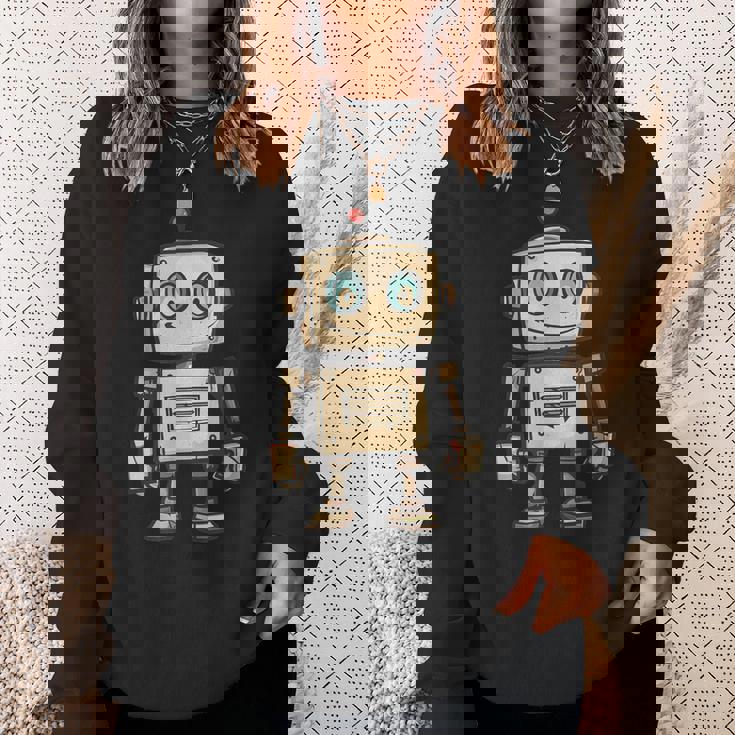 かわいい小さなロボット、ビンテージキッズロボット スウェットシャツ 彼女への贈り物