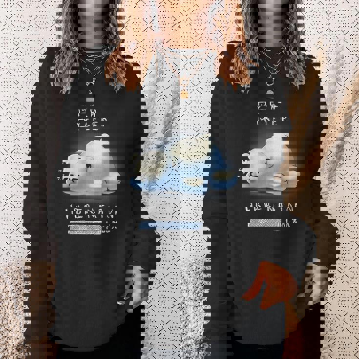 かわいい怠け者のシロクマの冬眠 スウェットシャツ 彼女への贈り物