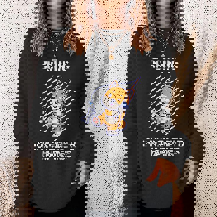 かわいい柴犬 釣りは幸せの秘密 柴犬 スウェットシャツ 彼女への贈り物