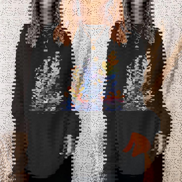 かわいい水彩 ウミウシの昆布の葉 羊 海洋の葉 ナメクジ スウェットシャツ 彼女への贈り物