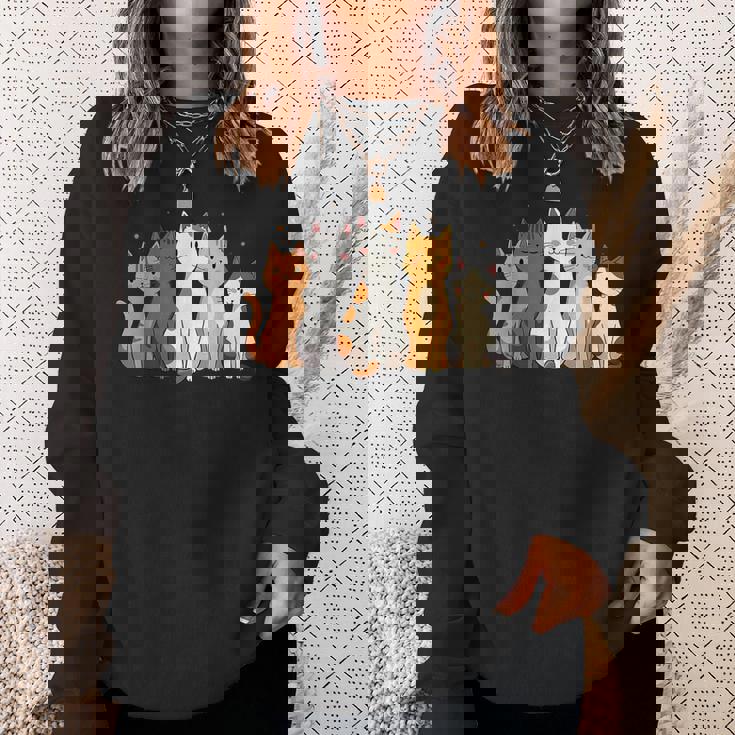 かわいい漫画の猫のイラスト スウェットシャツ 彼女への贈り物