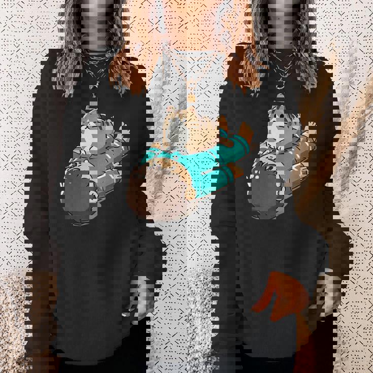 くつろぐ猫 Relaxing Cat スウェットシャツ 彼女への贈り物