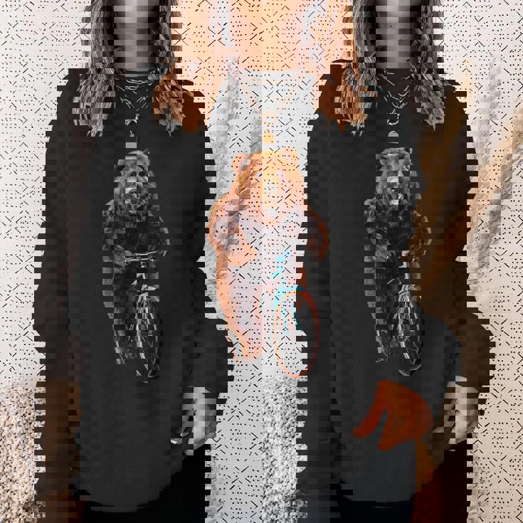 くま 熊 ベア 自転車 スウェットシャツ 彼女への贈り物