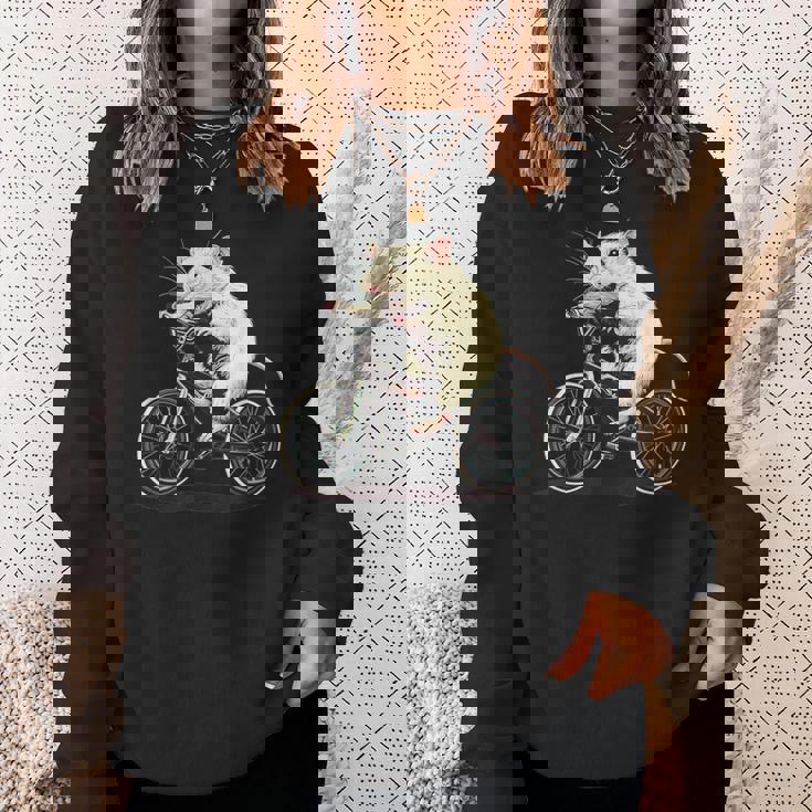 げっ歯類と白いネズミ愛好家のためのクールなサイクリングラット スウェットシャツ 彼女への贈り物