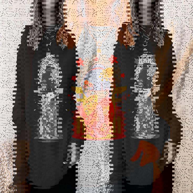 こけし 人形 シャツ 和装 赤 日本運 福 スウェットシャツ 彼女への贈り物