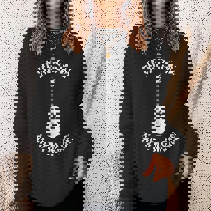 これは私のギターフェイスです ミュージシャン ギタリスト アコースティックギター スウェットシャツ 彼女への贈り物