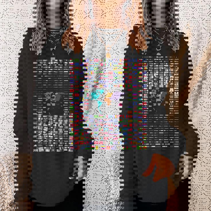 すべての国 世界の国旗 287 国旗 国際 スウェットシャツ 彼女への贈り物