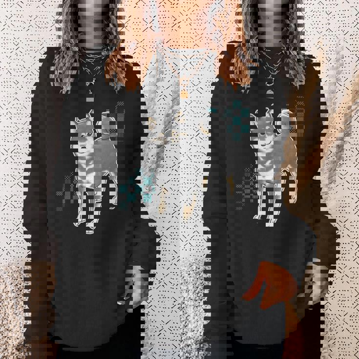 つぶらな瞳で見つめる黒柴 スウェットシャツ 彼女への贈り物