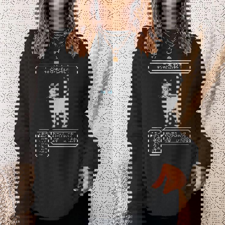 ねこがあらわれた！ 猫好き ゲーム好き ネコ飼い ネコママ 猫ママ ネコパパ 猫パパ Rpg ゲーム 猫 ねこ ネコ スウェットシャツ 彼女への贈り物